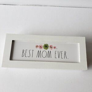 NWT - Rae Dunn Best Mom Ever Sign Wood Box Plaque